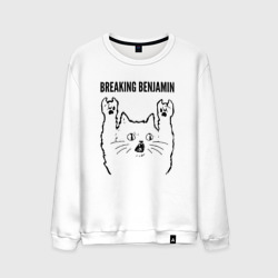 Мужской свитшот хлопок Breaking Benjamin - rock cat
