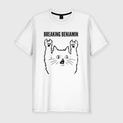 Мужская футболка хлопок Slim Breaking Benjamin - rock cat