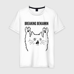 Breaking Benjamin - rock cat – Мужская футболка хлопок с принтом купить со скидкой в -20%