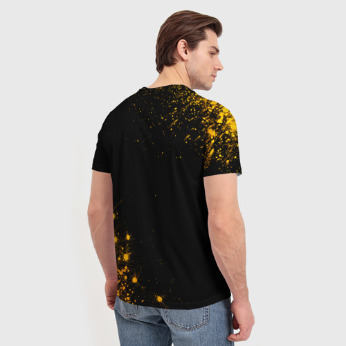 Мужская футболка 3D Papa Roach - gold gradient: надпись, символ, цвет 3D печать - фото 4
