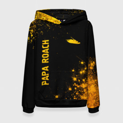 Женская толстовка 3D Papa Roach - gold gradient: надпись, символ