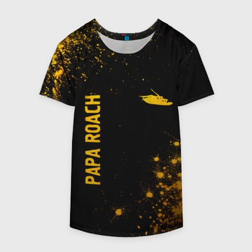 Накидка на куртку 3D Papa Roach - gold gradient: надпись, символ, цвет 3D печать - фото 4