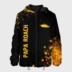 Мужская куртка 3D Papa Roach - gold gradient: надпись, символ