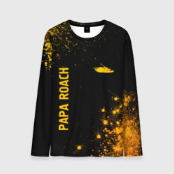 Мужской лонгслив 3D Papa Roach - gold gradient: надпись, символ