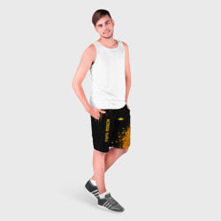 Мужские шорты 3D Papa Roach - gold gradient: надпись, символ - фото 2