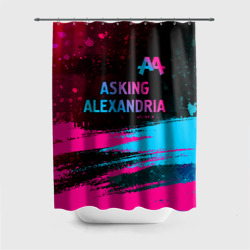 Штора 3D для ванной Asking Alexandria - neon gradient: символ сверху