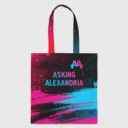 Шоппер 3D Asking Alexandria - neon gradient: символ сверху