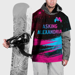 Накидка на куртку 3D Asking Alexandria - neon gradient: символ сверху