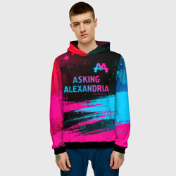 Мужская толстовка 3D Asking Alexandria - neon gradient: символ сверху - фото 2