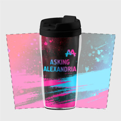 Термокружка-непроливайка Asking Alexandria - neon gradient: символ сверху - фото 2