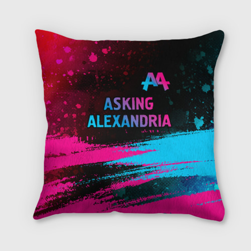 Подушка 3D Asking Alexandria - neon gradient: символ сверху