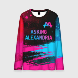 Мужской лонгслив 3D Asking Alexandria - neon gradient: символ сверху