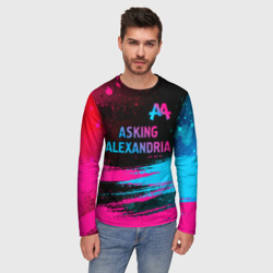 Мужской лонгслив 3D Asking Alexandria - neon gradient: символ сверху - фото 2