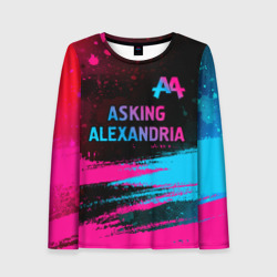 Женский лонгслив 3D Asking Alexandria - neon gradient: символ сверху