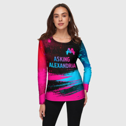 Женский лонгслив 3D Asking Alexandria - neon gradient: символ сверху - фото 2