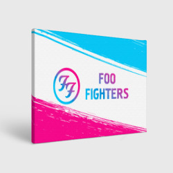 Холст прямоугольный Foo Fighters neon gradient style: надпись и символ