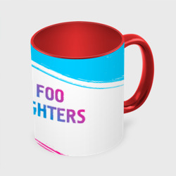 Кружка с полной запечаткой Foo Fighters neon gradient style: надпись и символ