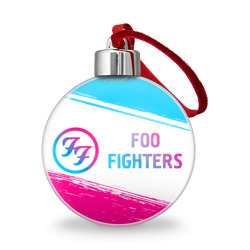 Ёлочный шар Foo Fighters neon gradient style: надпись и символ