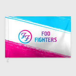 Флаг 3D Foo Fighters neon gradient style: надпись и символ