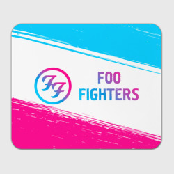 Прямоугольный коврик для мышки Foo Fighters neon gradient style: надпись и символ