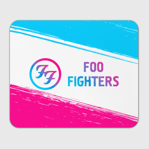 Прямоугольный коврик для мышки Foo Fighters neon gradient style: надпись и символ