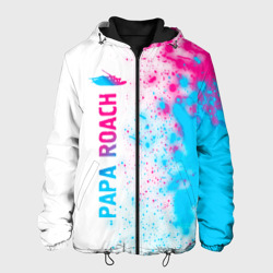 Мужская куртка 3D Papa Roach neon gradient style: по-вертикали