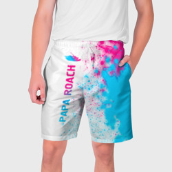 Мужские шорты 3D Papa Roach neon gradient style: по-вертикали
