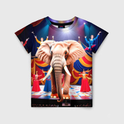 Детская футболка 3D Слон с цирке