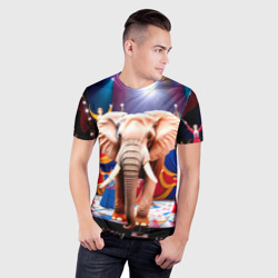 Мужская футболка 3D Slim Слон с цирке - фото 2