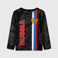 Детский лонгслив 3D Russia black style