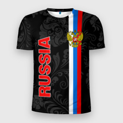 Мужская футболка 3D Slim Russia black style