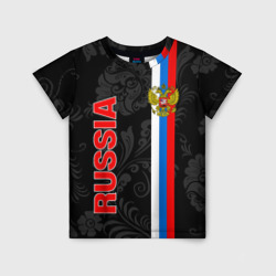 Детская футболка 3D Russia black style