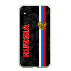 Чехол для iPhone XS Max матовый Russia black style