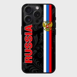 Чехол силиконовый для Apple iPhone 15 Pro матовый Russia black style