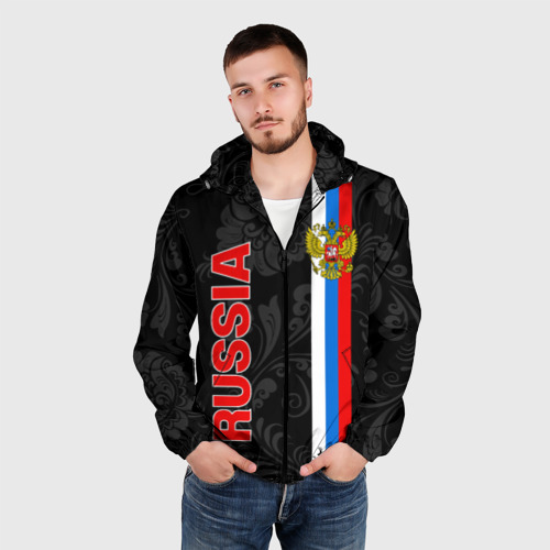 Мужская ветровка 3D Russia black style, цвет черный - фото 3