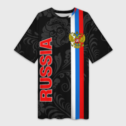 Платье-футболка 3D Russia black style