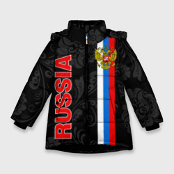 Зимняя куртка для девочек 3D Russia black style