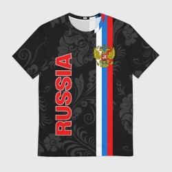 Мужская футболка 3D Russia black style
