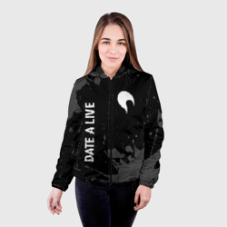 Женская куртка 3D Date A Live glitch на темном фоне: надпись, символ - фото 2