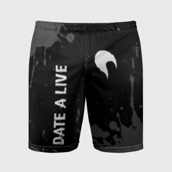 Мужские шорты спортивные Date A Live glitch на темном фоне: надпись, символ