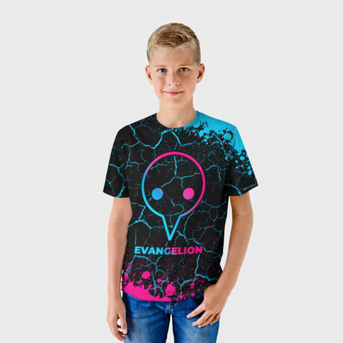 Детская футболка 3D Evangelion - neon gradient, цвет 3D печать - фото 3