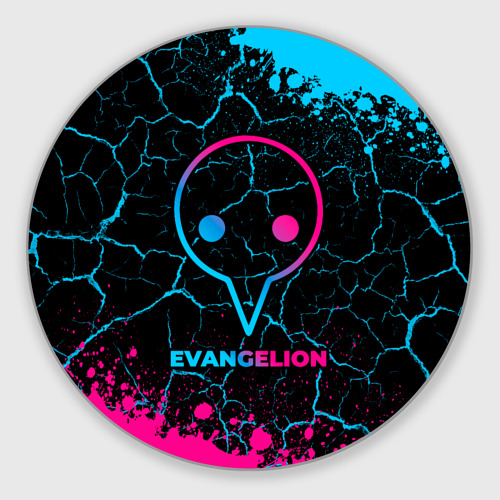 Круглый коврик для мышки Evangelion - neon gradient