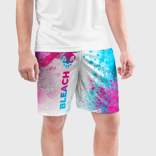 Мужские шорты спортивные Bleach neon gradient style: по-вертикали, цвет 3D печать - фото 3