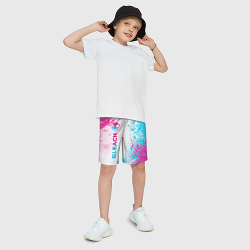 Детские спортивные шорты 3D Bleach neon gradient style: по-вертикали, цвет 3D печать - фото 3