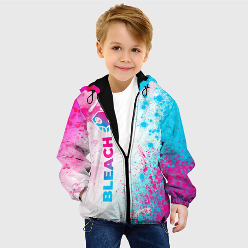 Детская куртка 3D Bleach neon gradient style: по-вертикали, цвет черный - фото 3