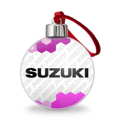 Ёлочный шар Suzuki pro racing: надпись и символ