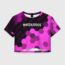 Женская футболка Crop-top 3D Watch Dogs pro gaming: символ сверху