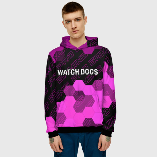 Мужская толстовка 3D с принтом Watch Dogs pro gaming: символ сверху, фото на моделе #1