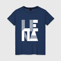 Женская футболка хлопок Lena - полосы и фигуры