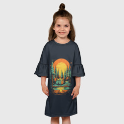 Детское платье 3D Костер в лесу - фото 2
